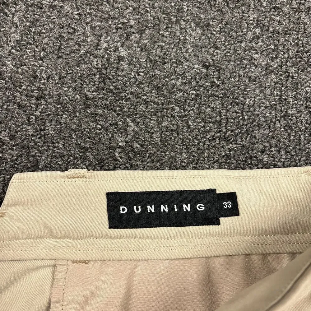 Dunning Golf Shorts Mens Beige Woven Performance Stretch Size 33